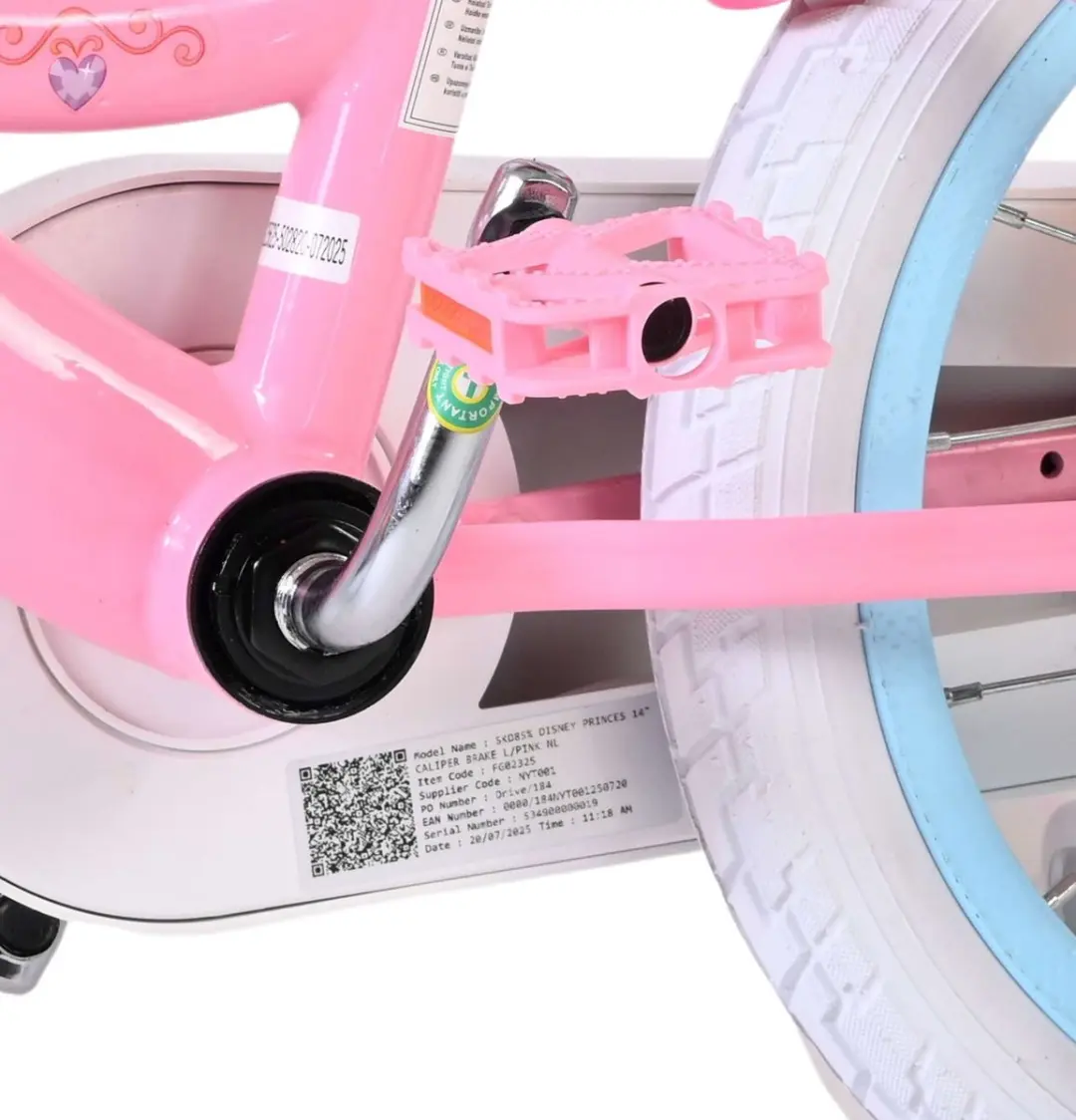 Volare Magic Royals Kinderfiets 14" - Roze - 1 Versnelling