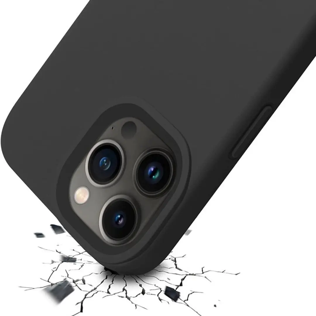 MobiQ Liquid Silicone Hoesje iPhone 15 Pro - Zwart