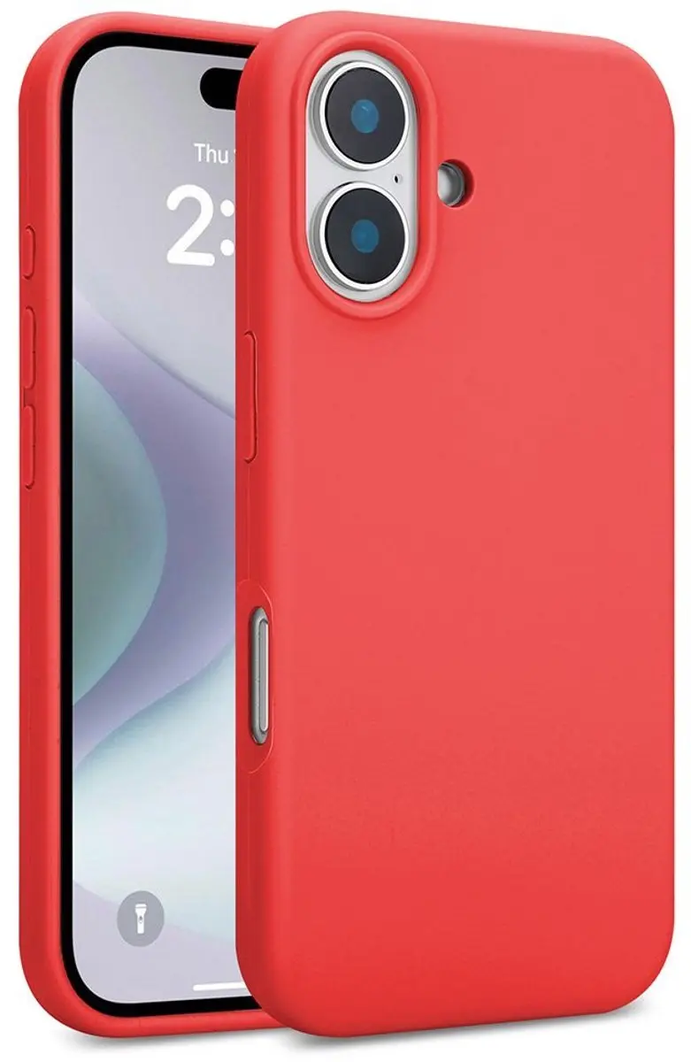 MobiQ Liquid Siliconen Hoesje iPhone 17 - Rood - 46-01151