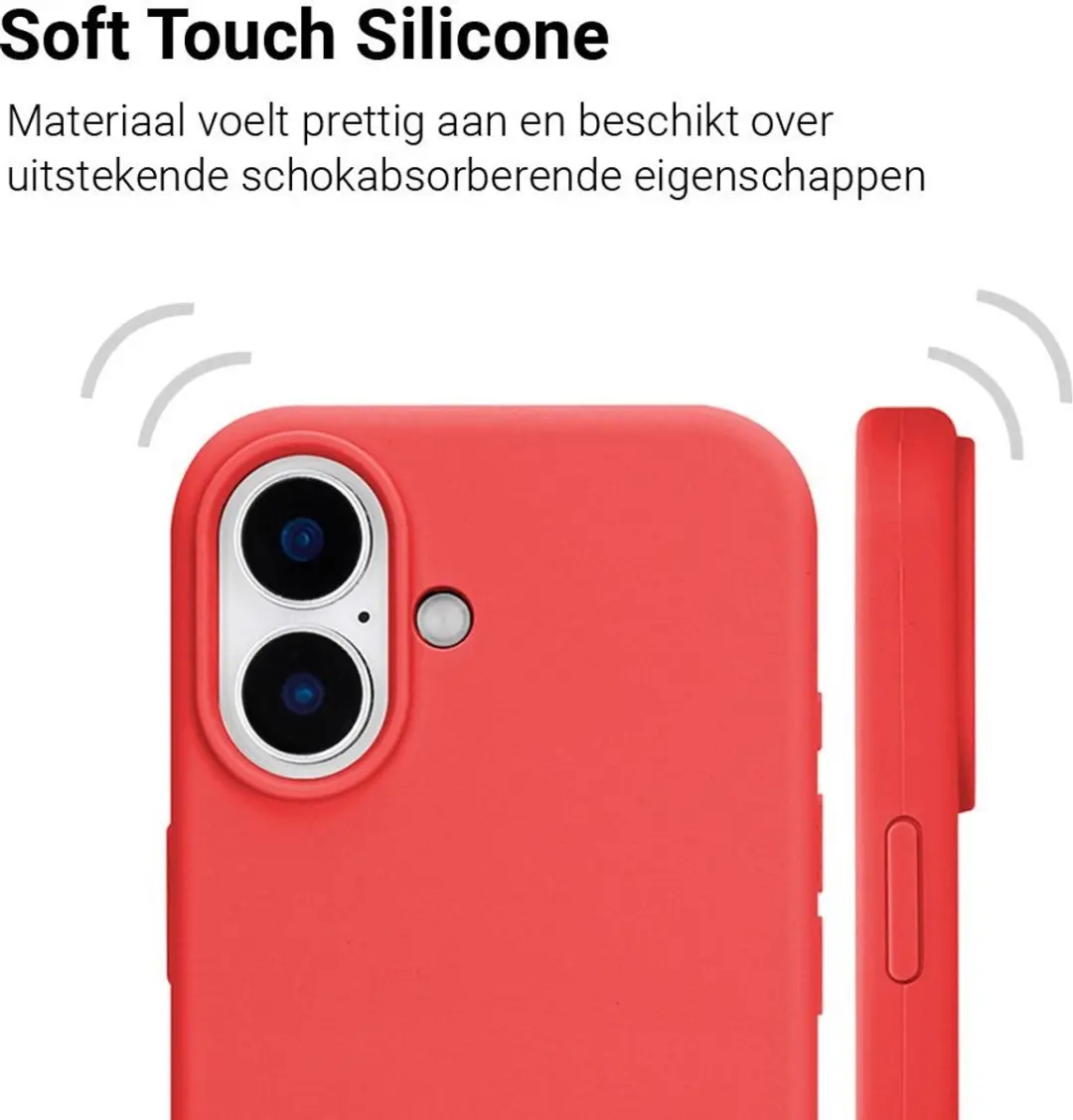 MobiQ Liquid Siliconen Hoesje iPhone 17 - Rood - 46-01151