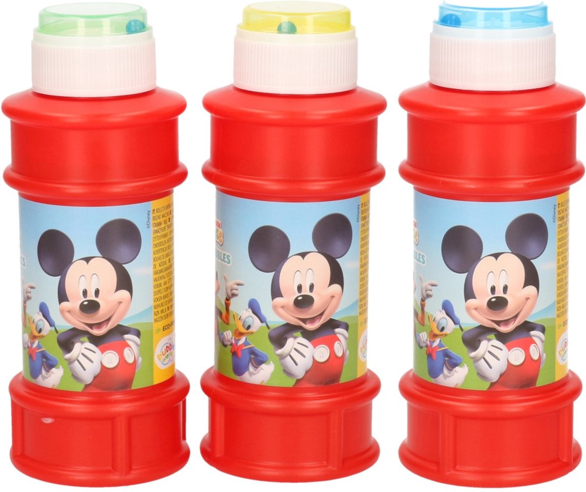 3x Disney Mickey Mouse bellenblaas flesjes met spelletje 175 ml voor kinderen - Uitdeelspeelgoed - Grabbelton speelgoed