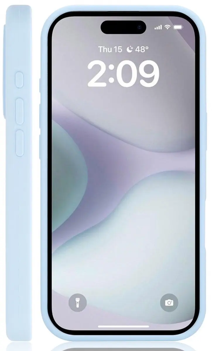 MobiQ Liquid Silicone Hoesje iPhone 16 Pro Max 46-00379 - Lichtblauw