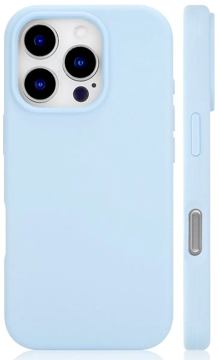 MobiQ Liquid Silicone Hoesje iPhone 16 Pro Max 46-00379 - Lichtblauw