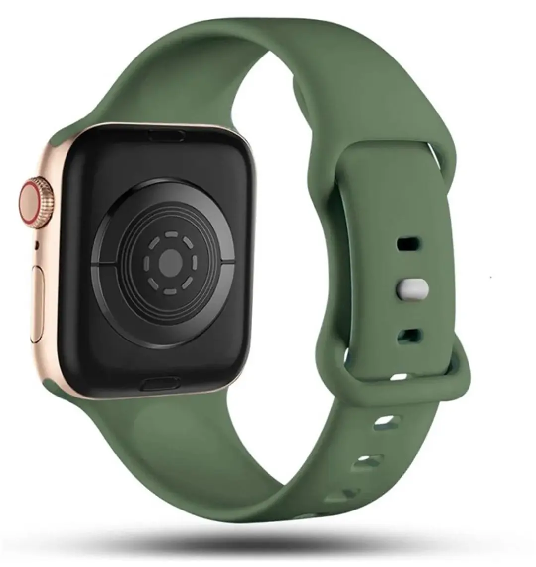 MobiQ Siliconen Bandje Apple Watch 38mm - Donkergroen