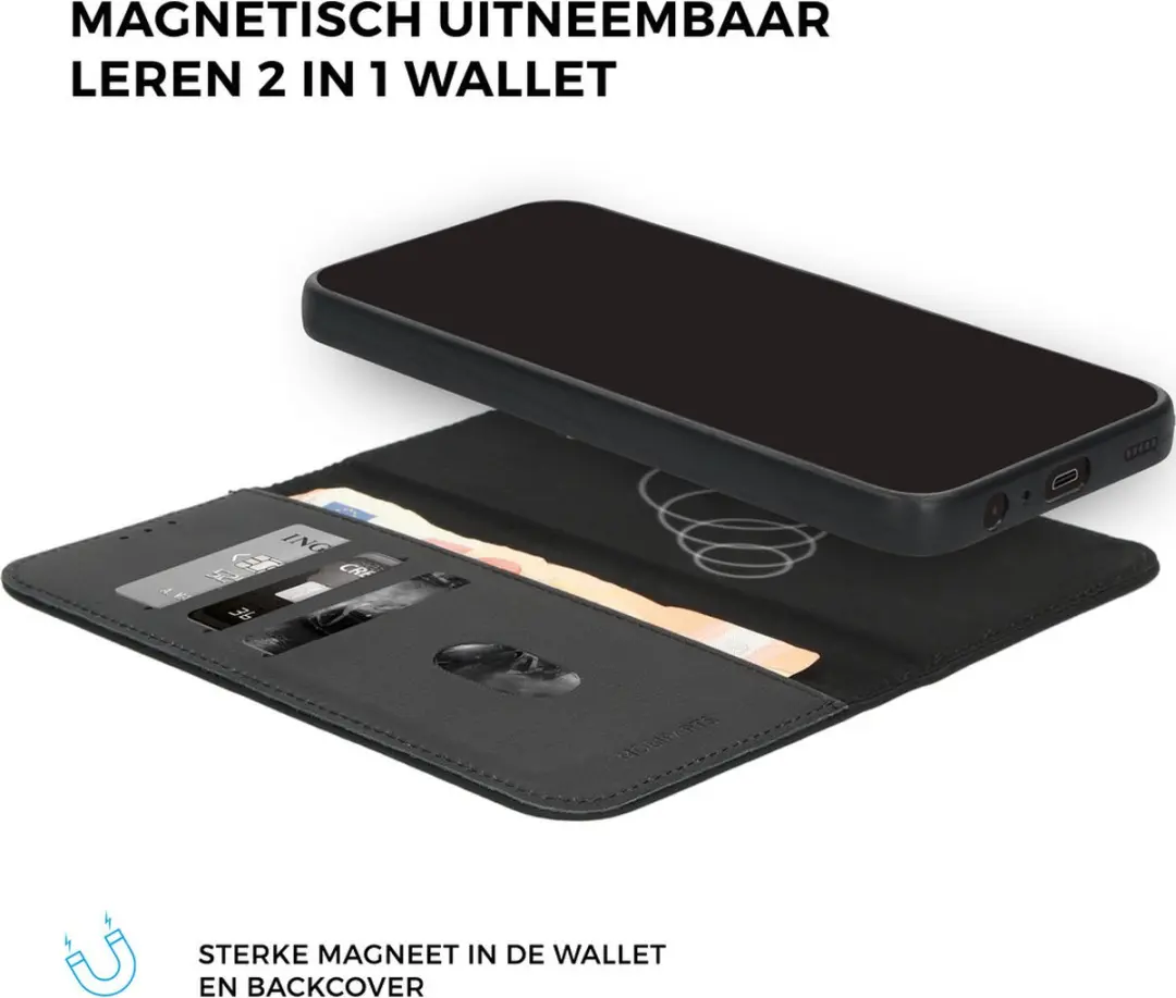 Mobiparts Leather 2-in-1 Wallet Case MP-5001756 - iPhone 15 - Zwart