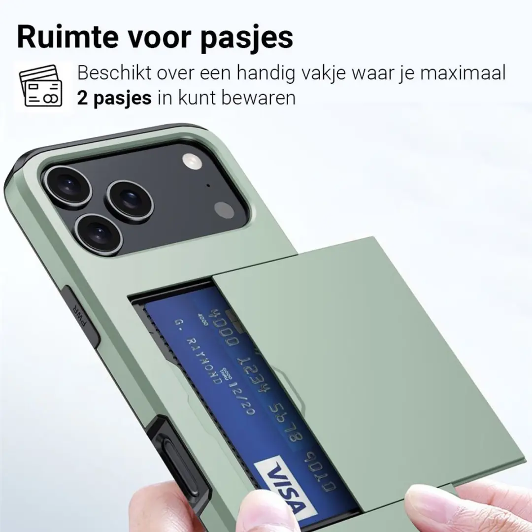 MobiQ Hybrid Card iPhone 17 Pro Max Hoesje - groen - MPN 46-01136
