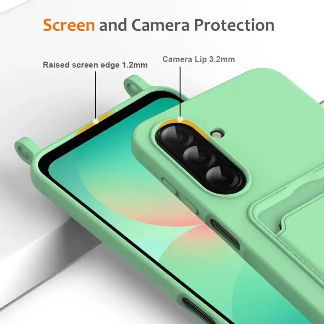 Selected Hoesje Samsung Galaxy S25 FE - Groen - Koord & Pasjeshouder
