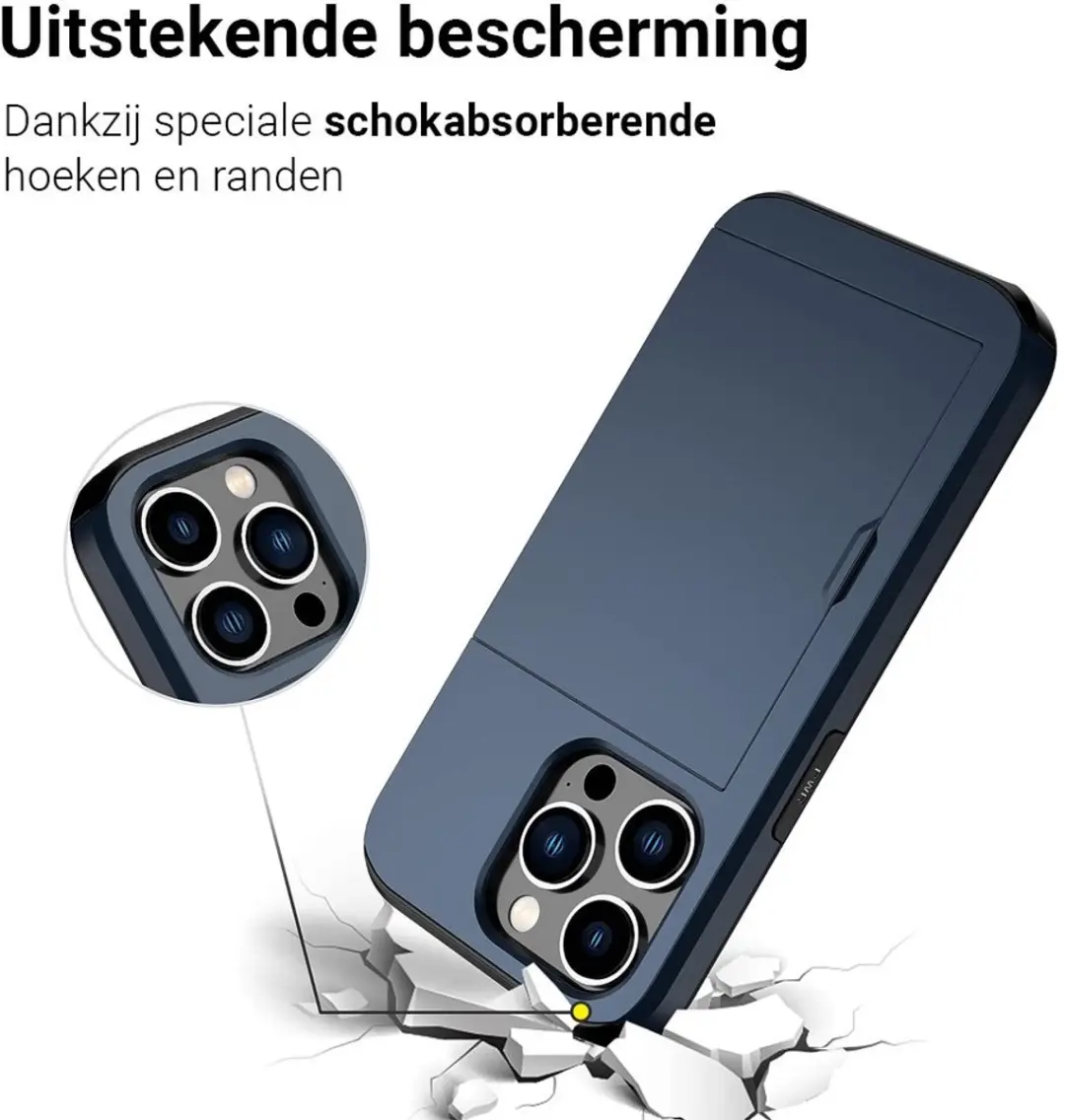 MobiQ Hoesje iPhone 15 Pro - Pashouder Blauw - MPN 13-02797