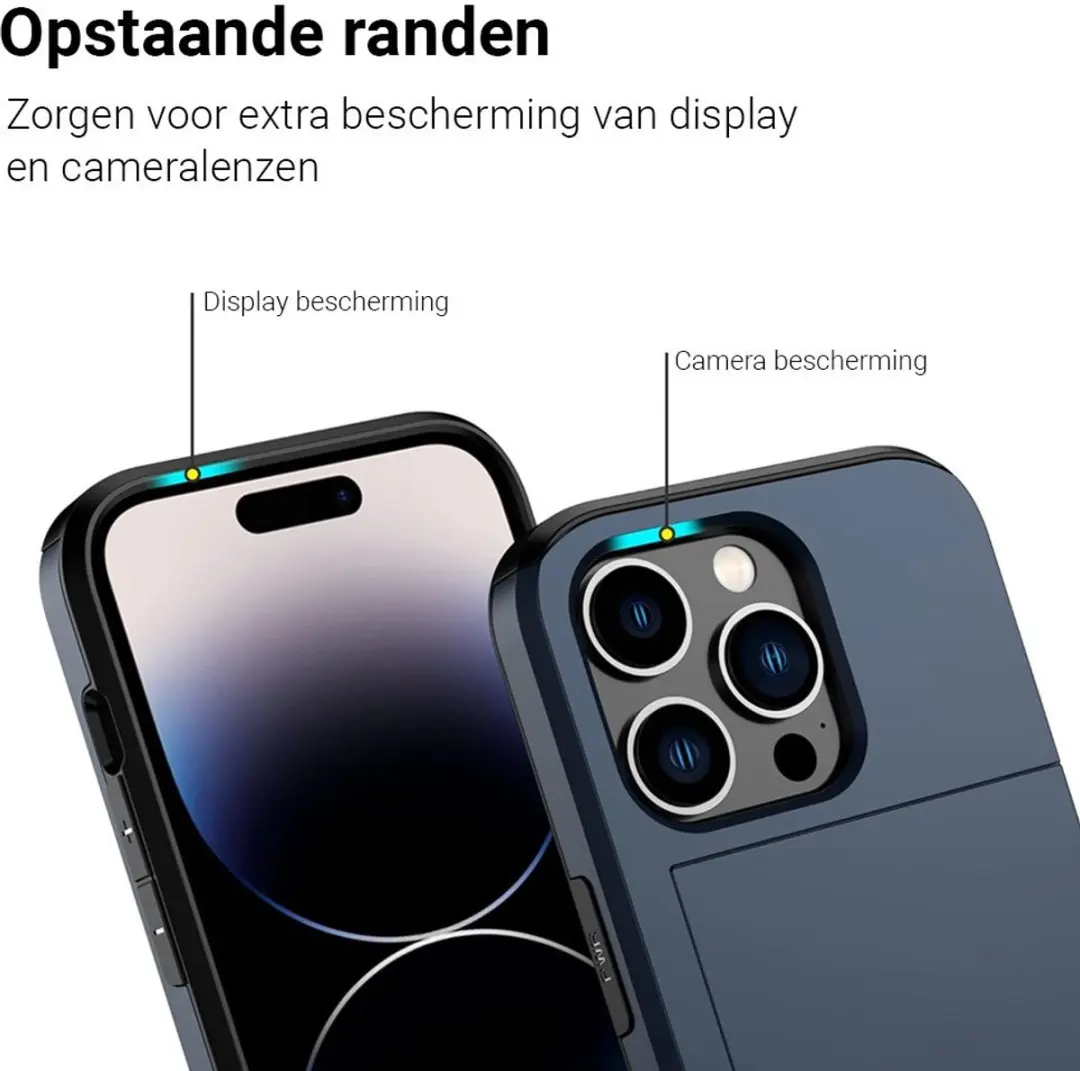 MobiQ Hoesje iPhone 15 Pro - Pashouder Blauw - MPN 13-02797