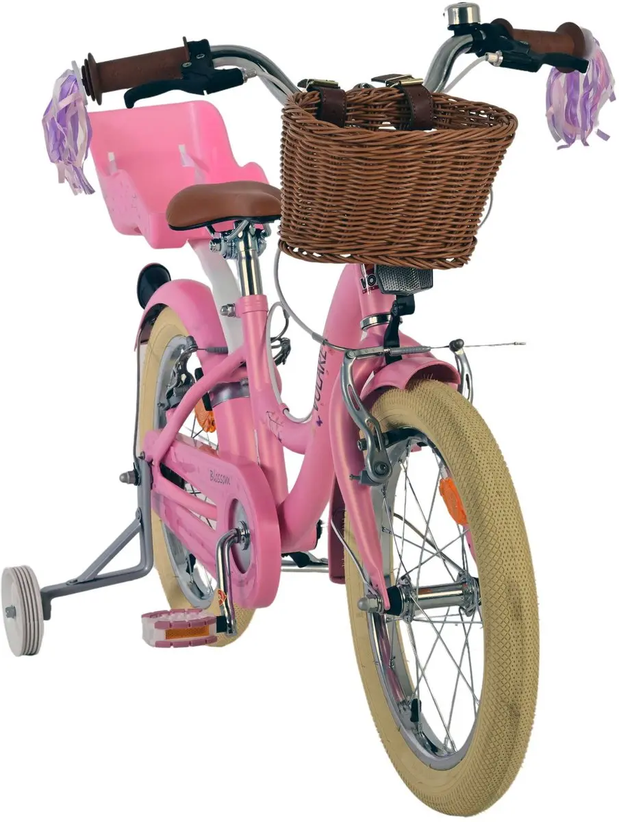 Volare Blossom Kinderfiets 16 inch - Roze - Poppenzitje & Voormand