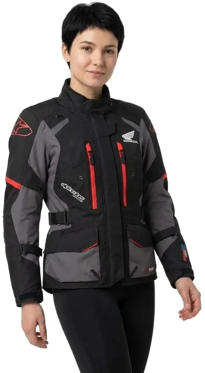Alpinestars Honda Stella Andes V3 Drystar Jas - Maat L - Zwart/Tar Grijs/Rood