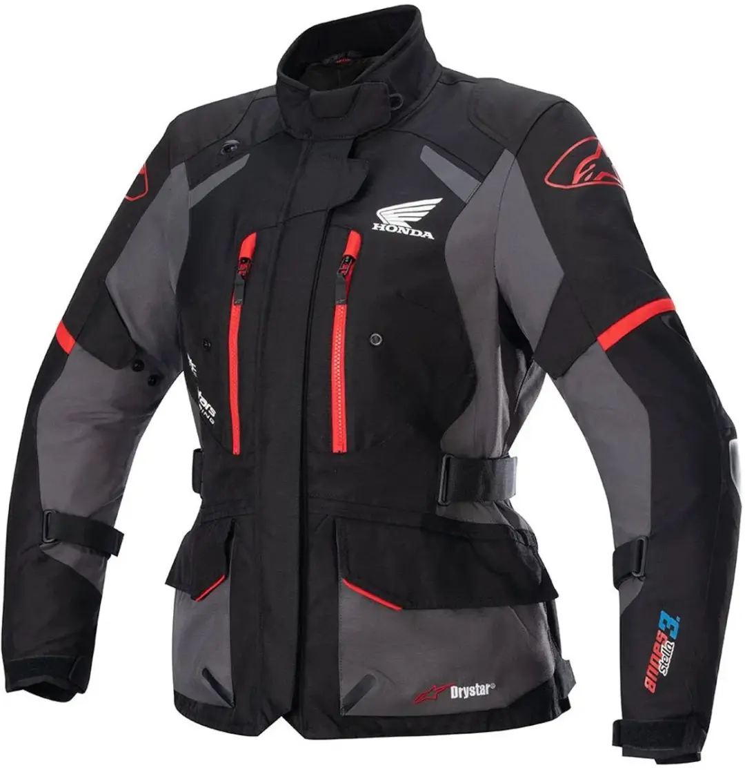 Alpinestars Honda Stella Andes V3 Drystar Jas - Maat L - Zwart/Tar Grijs/Rood