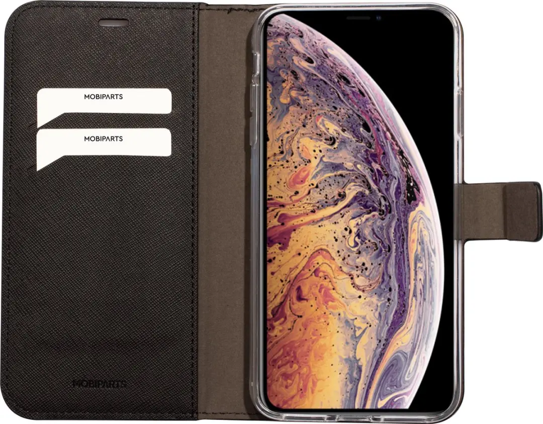 Mobiparts MP-80773 Hoesje iPhone XS Max - Portemonnee - 3 Pasjes - Zwart