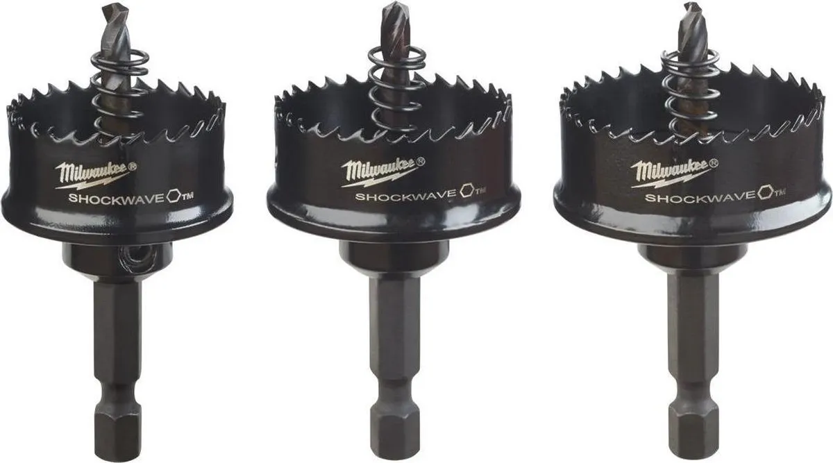 Milwaukee Shockwave 3-delig Gatenzaagset 22/29/35mm