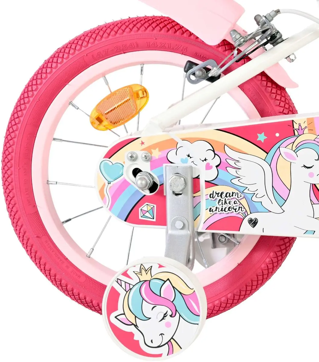 Volare Unicorn Kinderfiets 14 inch - Meisjes - Wit