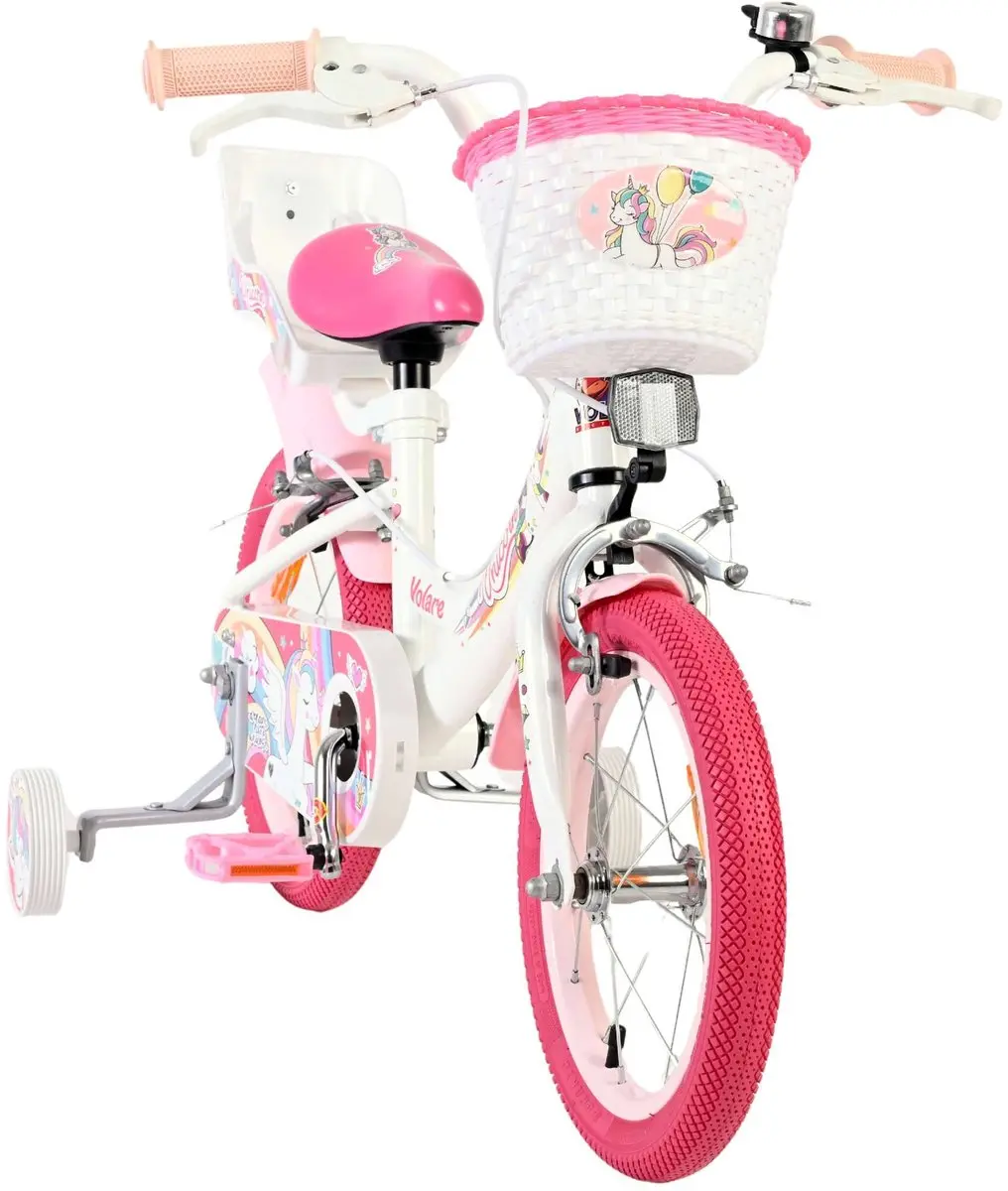 Volare Unicorn Kinderfiets 14 inch - Meisjes - Wit
