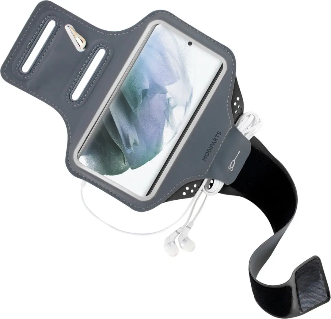 Mobiparts MP-113516 Sportarmband - Samsung Galaxy S21 - 5 Pasjes - Zwart - afbeelding 6 van 6