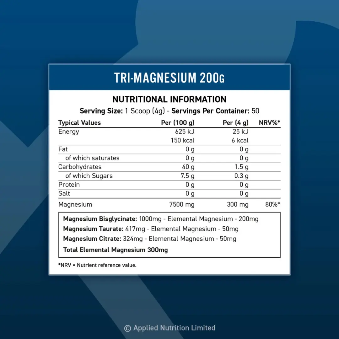 Applied Nutrition Tri-Magnesium 200g Poeder - Lemon & Lime