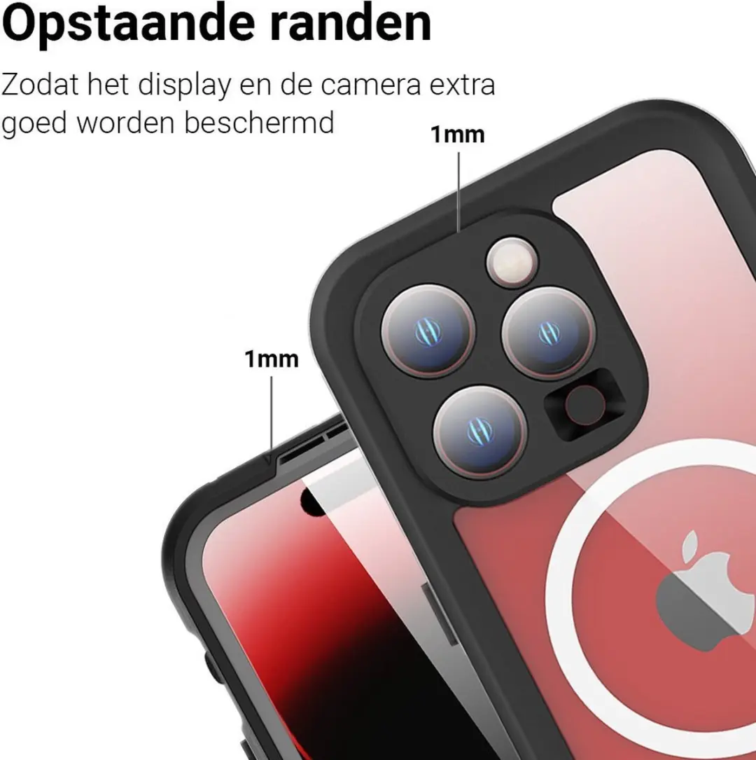 MobiQ Hoesje iPhone 16 Pro 46-00281 - IP68 Waterproof - Zwart