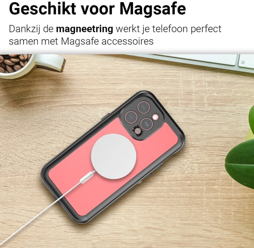 MobiQ Hoesje iPhone 16 Pro 46-00281 - IP68 Waterproof - Zwart