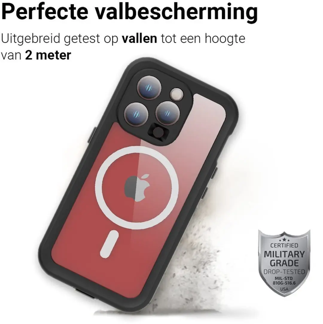 MobiQ Hoesje iPhone 16 Pro 46-00281 - IP68 Waterproof - Zwart