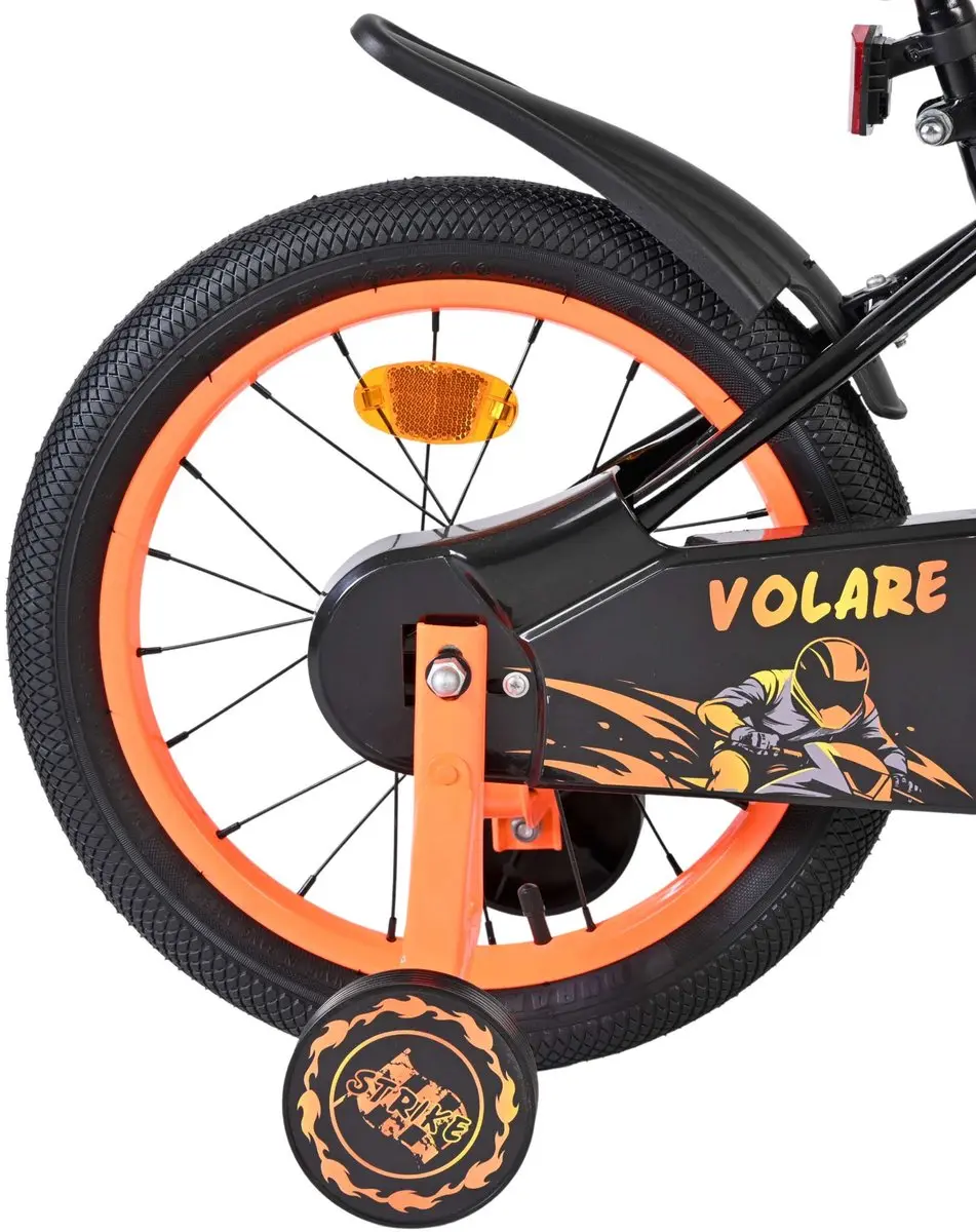 Volare Strike Kinderfiets 16" - Jongens - Zwart Oranje