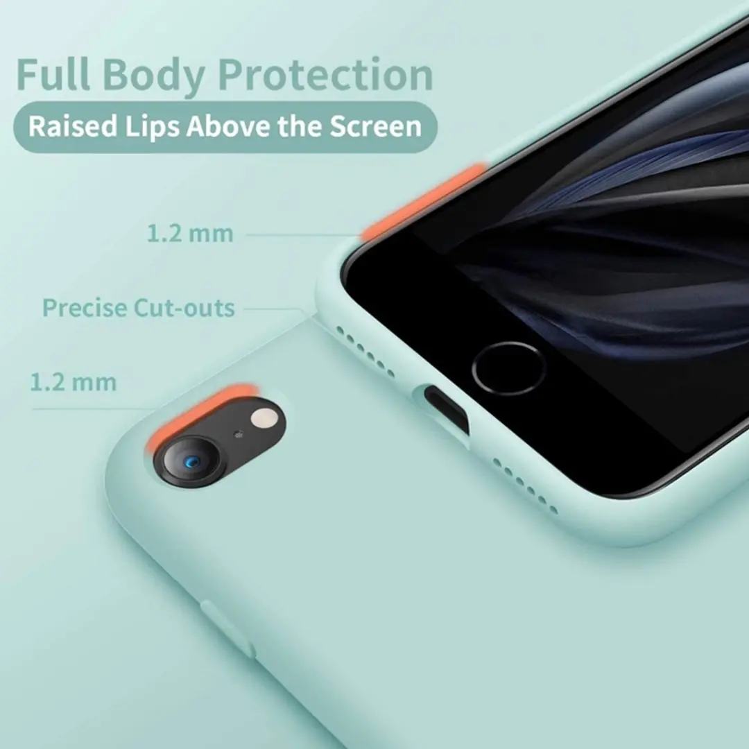 MobiQ Liquid Silicone Hoesje 13-01584 - iPhone 7/8/SE Mint Groen