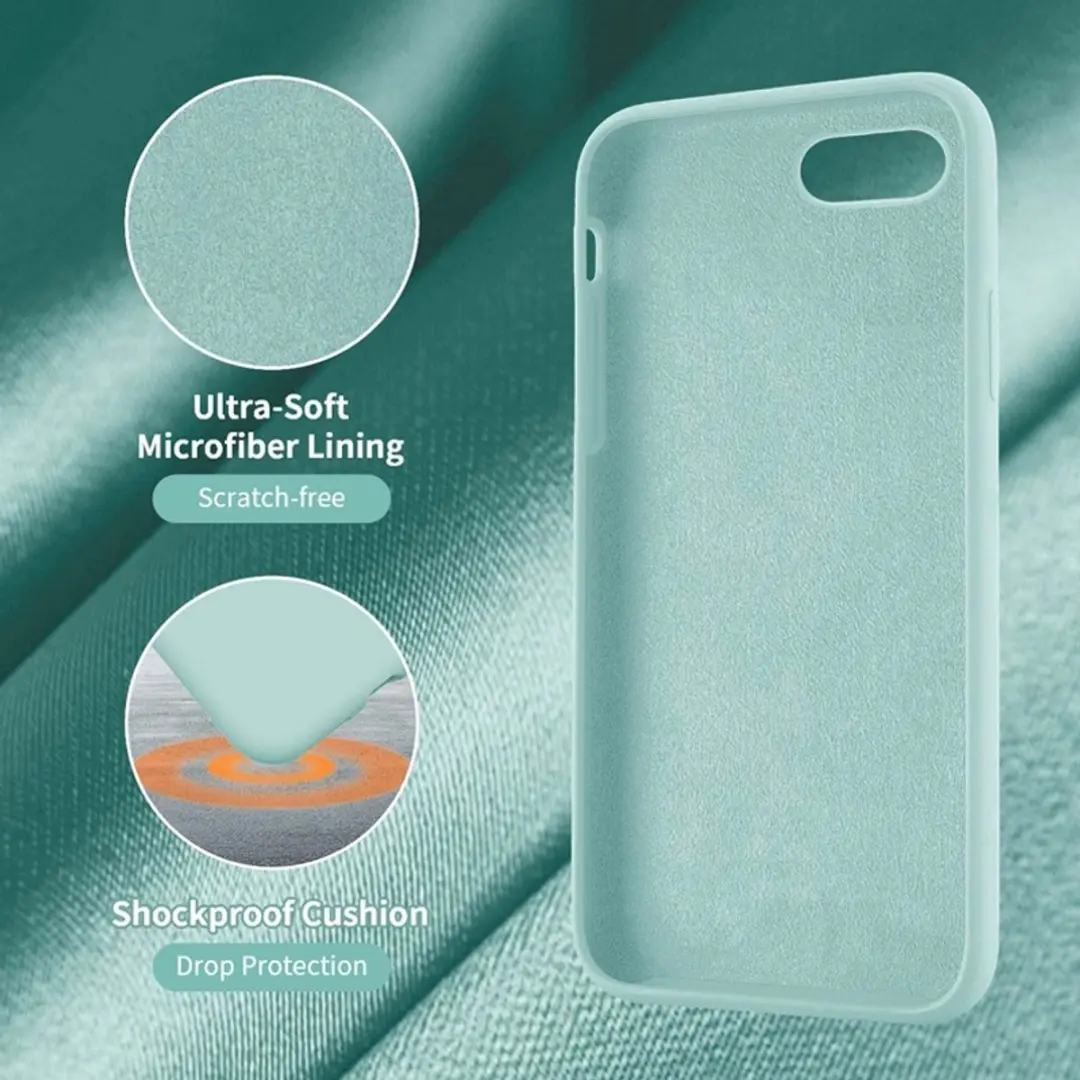 MobiQ Liquid Silicone Hoesje 13-01584 - iPhone 7/8/SE Mint Groen
