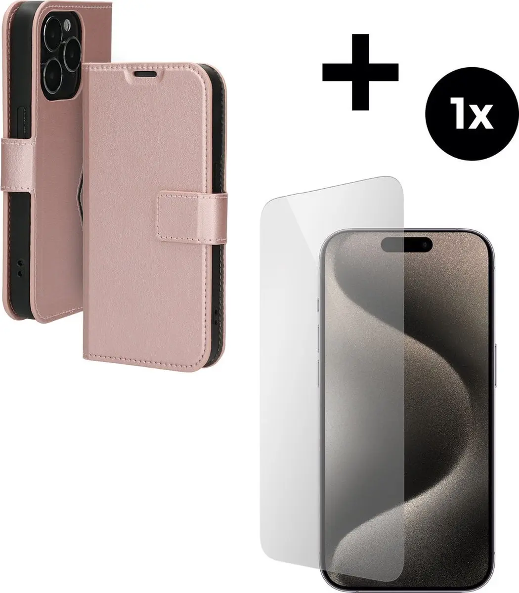 Mobiparts Classic Wallet Hoesje iPhone 15 Pro MP-5001853 - Roze