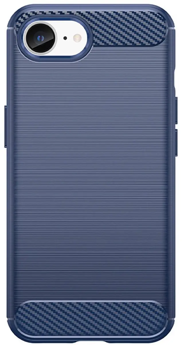 MobiQ Carbon Look Hoesje iPhone 16e 46-00822 - Blauw