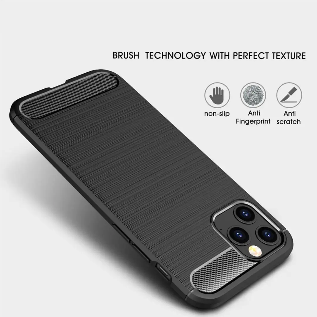 MobiQ Carbon Look Hoesje iPhone 12 Pro Max 13-00303 - Zwart