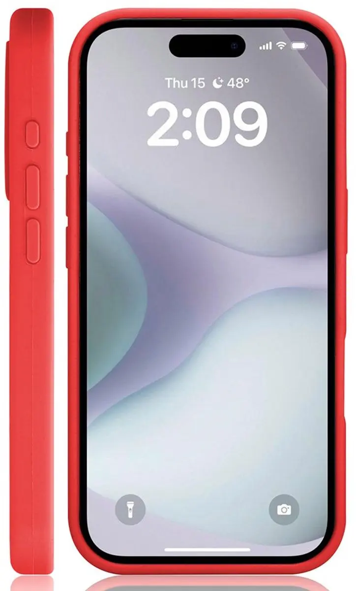 MobiQ Liquid Silicone Hoesje iPhone 16 Pro - Rood - MPN 46-00255