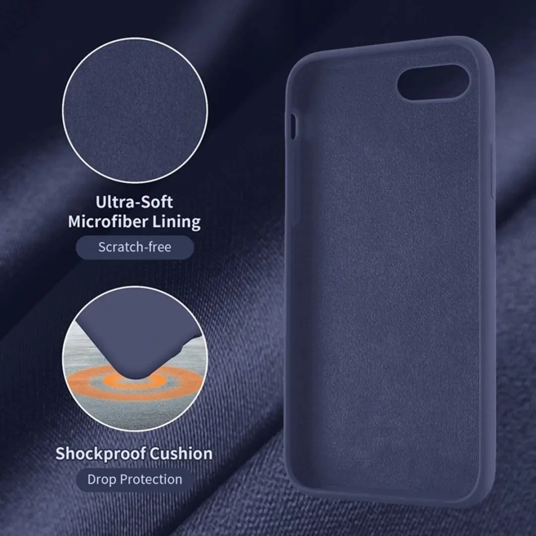 MobiQ Liquid Silicone Case 13-01583 - iPhone 8/7/SE - Donkerblauw