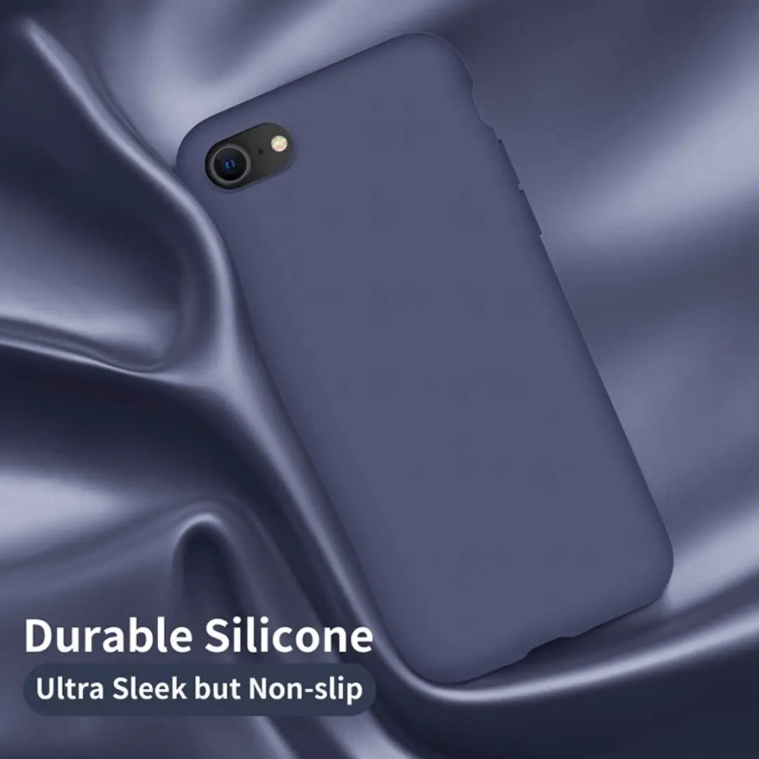 MobiQ Liquid Silicone Case 13-01583 - iPhone 8/7/SE - Donkerblauw