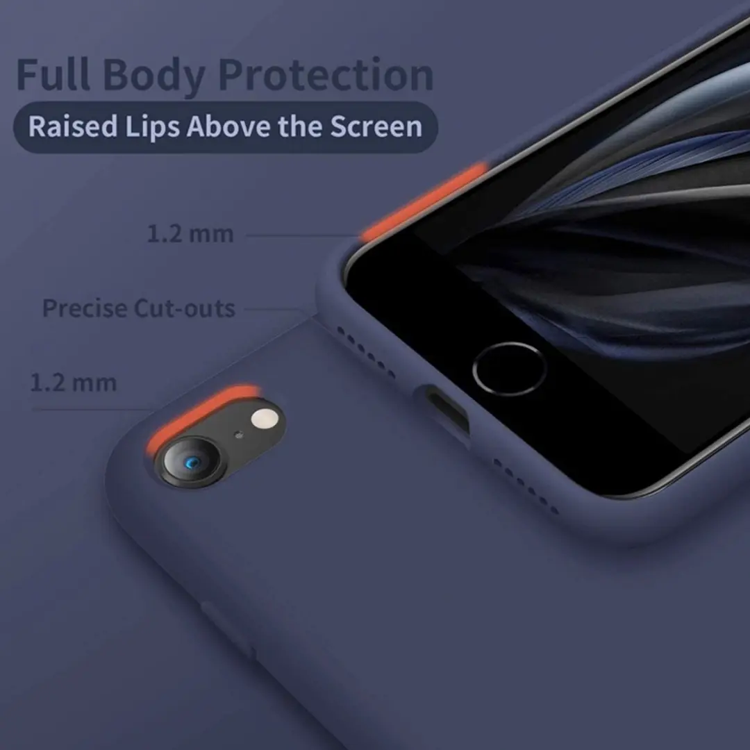 MobiQ Liquid Silicone Case 13-01583 - iPhone 8/7/SE - Donkerblauw