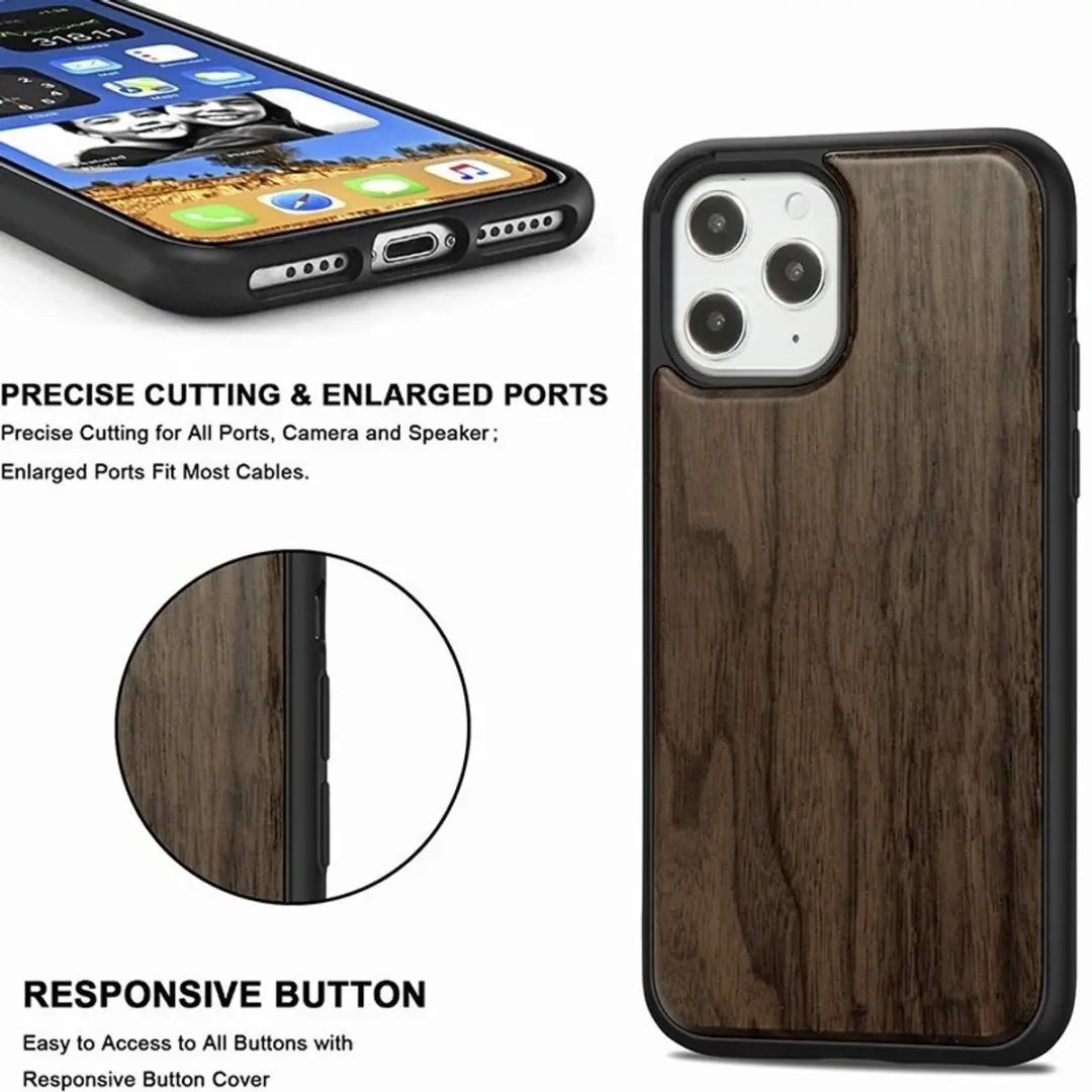 MobiQ Houten Backcover iPhone 17 - Walnoot