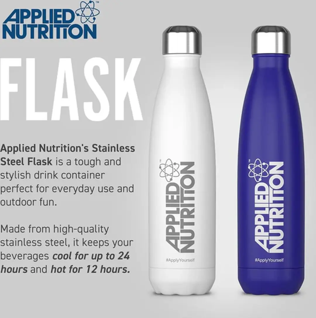 Applied Nutrition RVS Drinkfles 500ml - Blauw