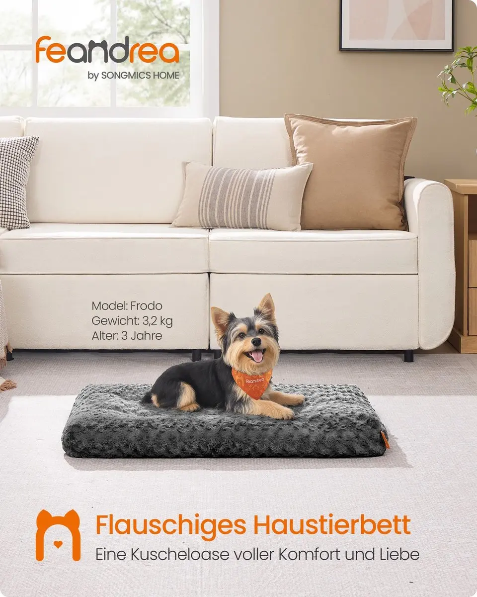 Songmics Hondenbed 80x50cm - Leigrijs
