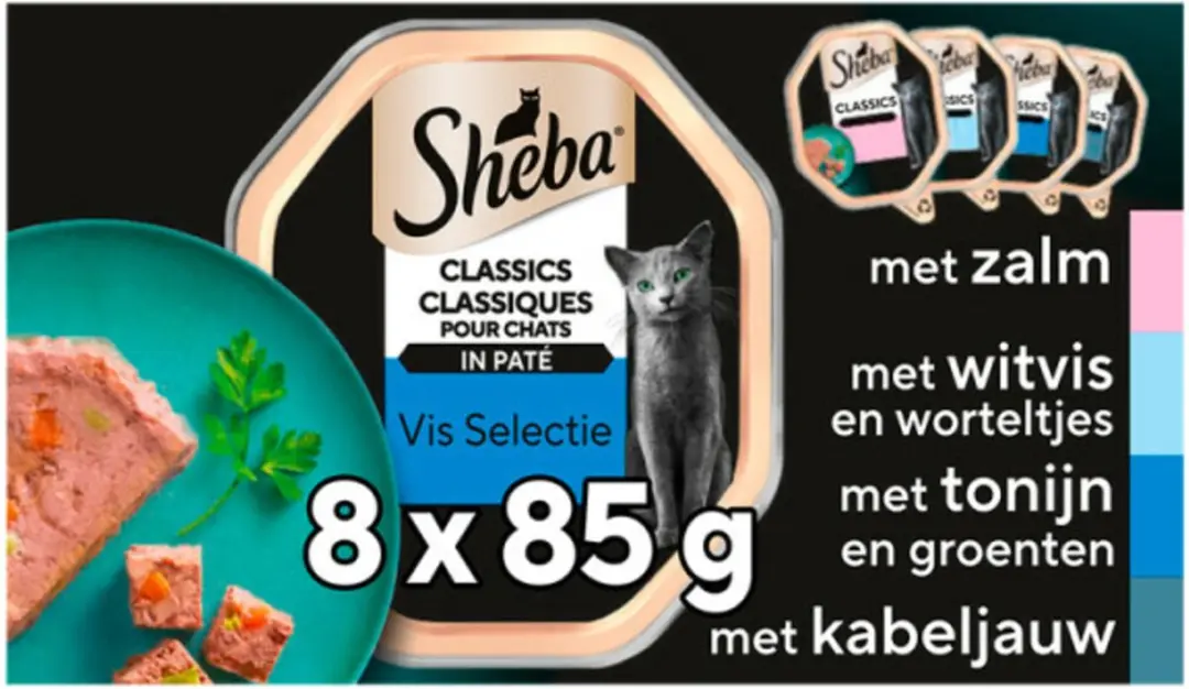 Sheba Adult Kattenvoer Classic Paté Vis - 4x8x85g