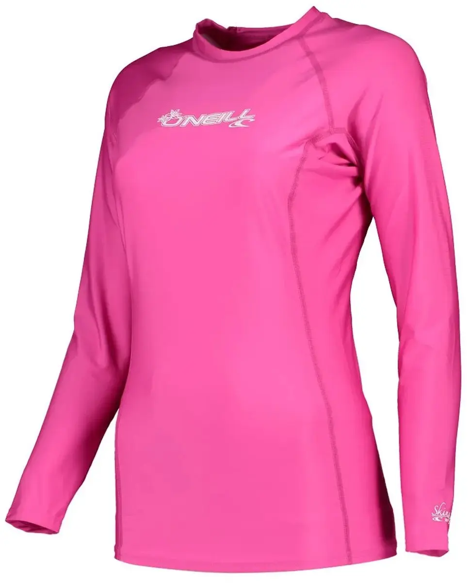 O'Neill Basic Skins L/S Crew Surfshirt - Maat L - Roze/Wit