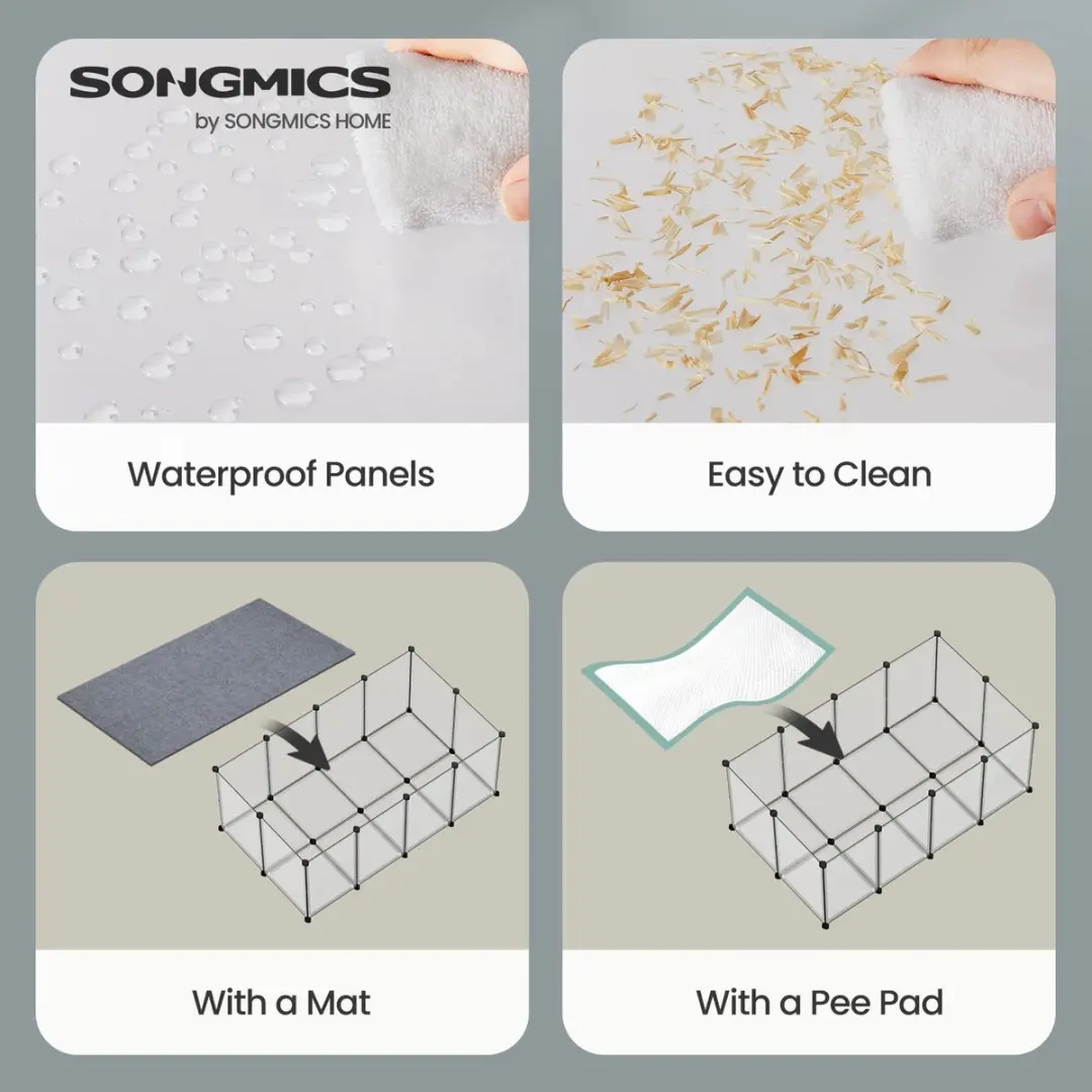 Songmics Modulaire Speelkooi - Kunststof Wit