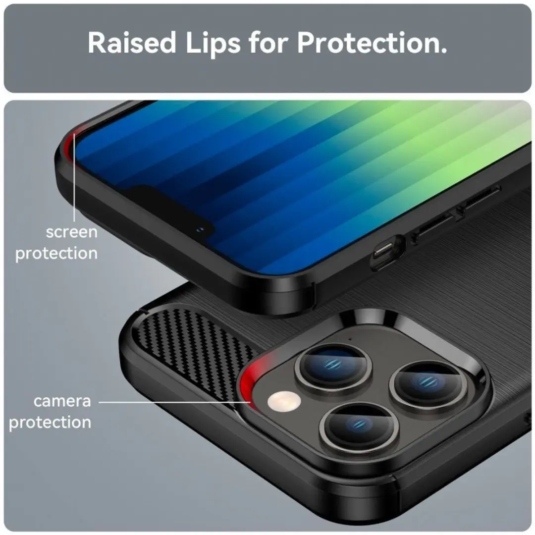 MobiQ Carbon Look Hoesje iPhone 16 Pro Max - 46-00368 - Zwart