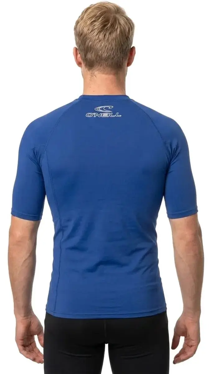 O'Neill Basic Skins S/S Crew Surfshirt - L - Blauw/Wit - afbeelding 6 van 6