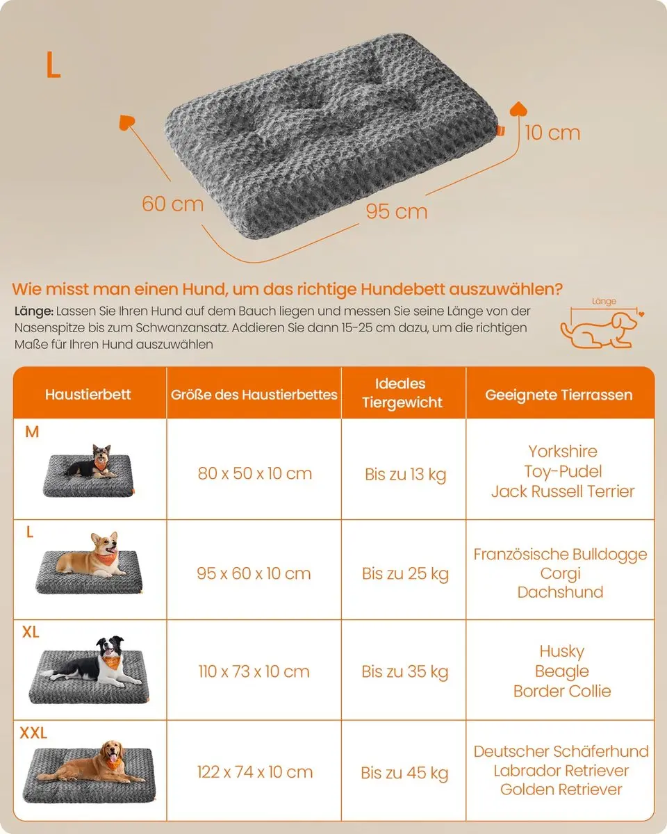 Songmics Hondenbed 95x60cm - Leigrijs - afbeelding 6 van 6