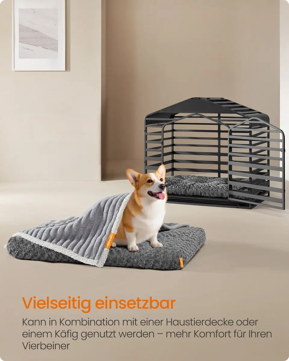 Songmics Hondenbed 95x60cm - Leigrijs