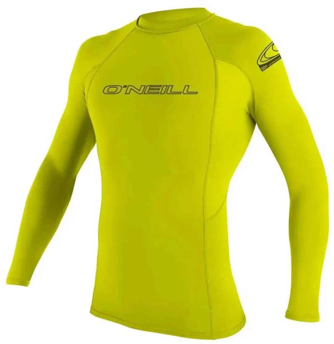 O'Neill Basic Skins L/S Crew Surfshirt - S - Geel/Zwart