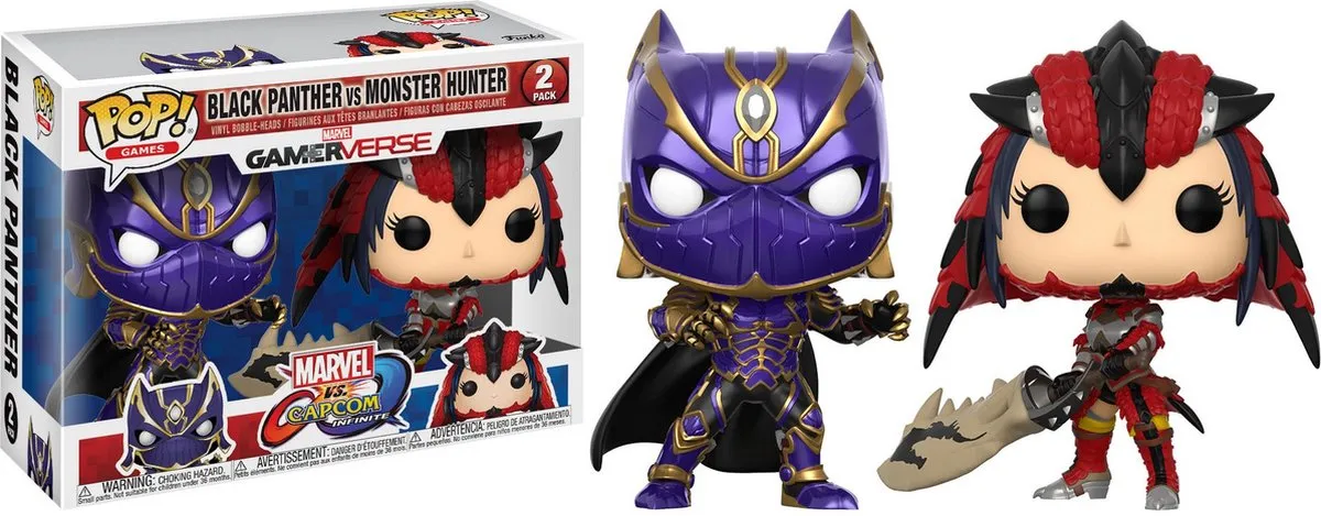 Funko Pop! Marvel vs Capcom Black Panther vs Monster Hunter