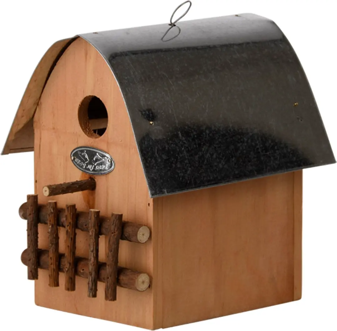 Esschert Design Vogelhuisje - Hangend - 18x14x21cm - Rood - afbeelding 5 van 6