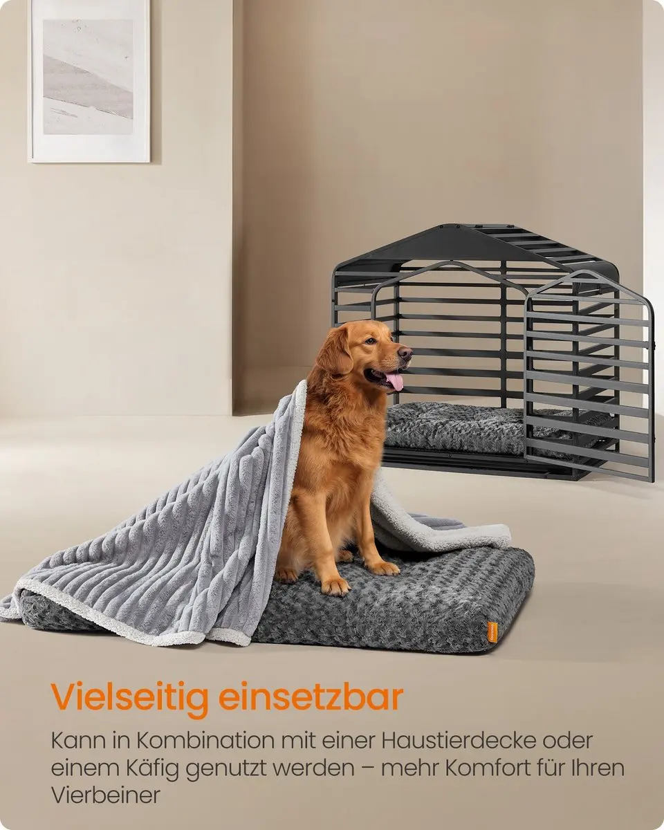 Songmics Hondenbed 122x74cm - Leigrijs - afbeelding 4 van 6