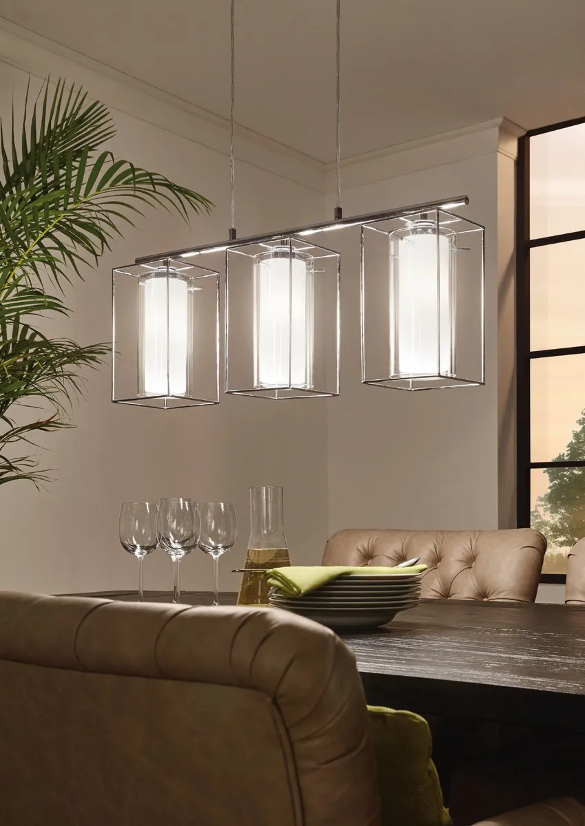 Eglo Vintage Loncino 1 Hanglamp - 3 Lichts - 745mm - Chroom - afbeelding 6 van 6